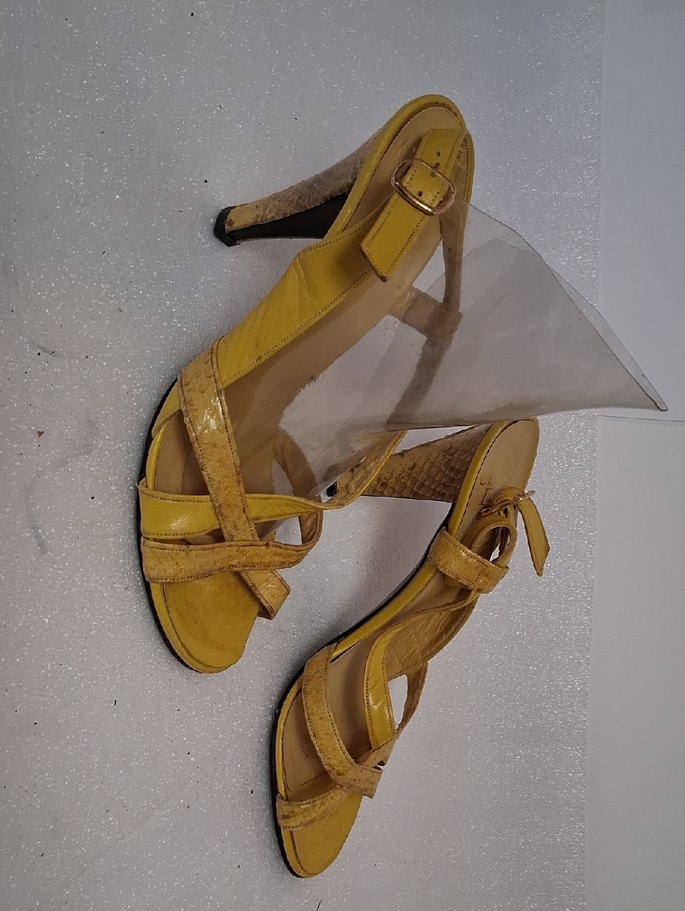 Dior Yellow Strappy Slingback Heels